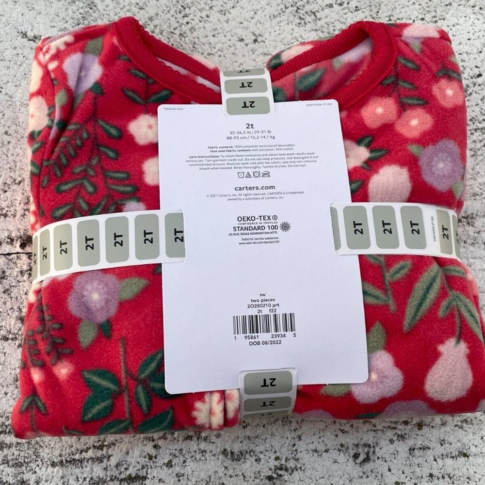 Carter's Baby Sleepwear Set of 2 Fleece 1 Peice Sleep Wear Size 2T - Picture 4 of 9